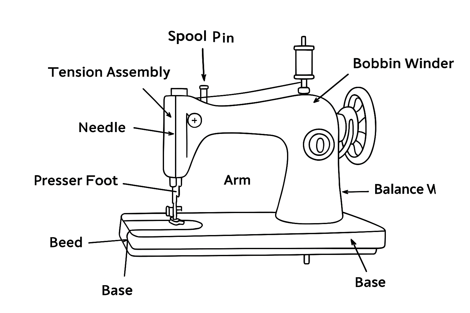 Sewing Machine Parts Name with Image