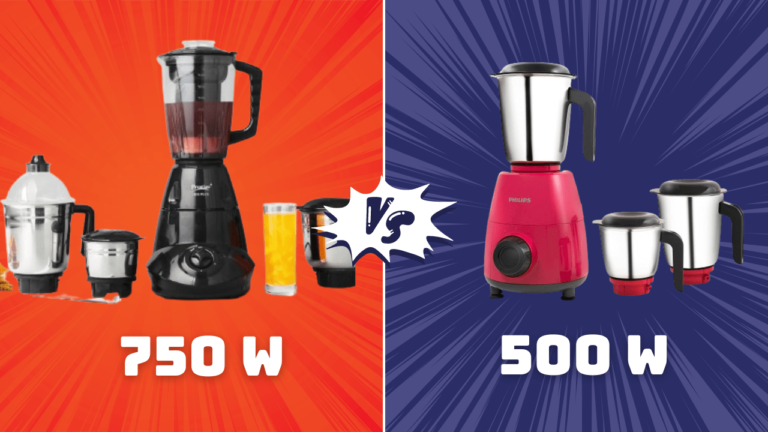 Difference between 500w and 750w mixer grinder
