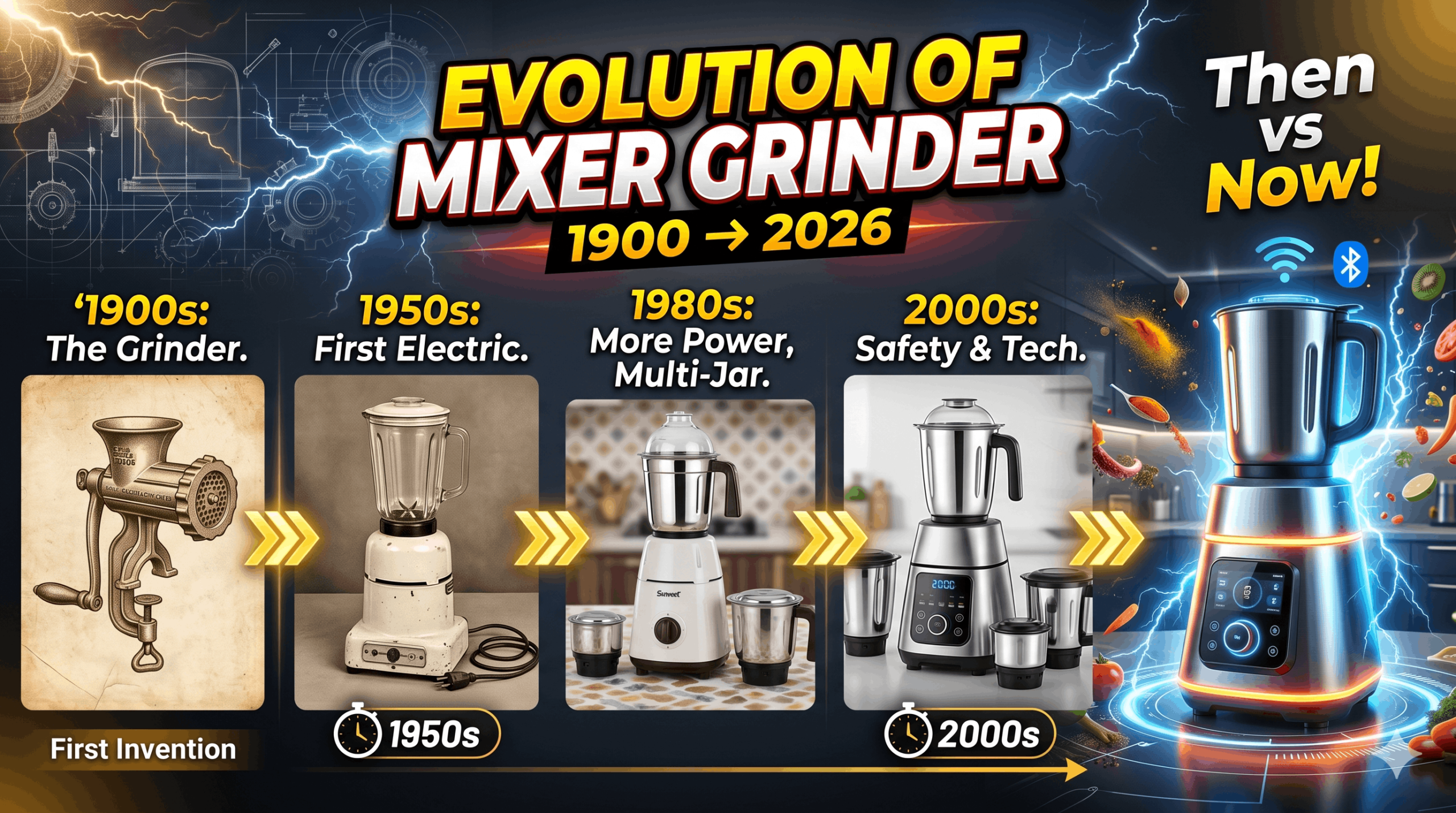 Who invented mixer grinder