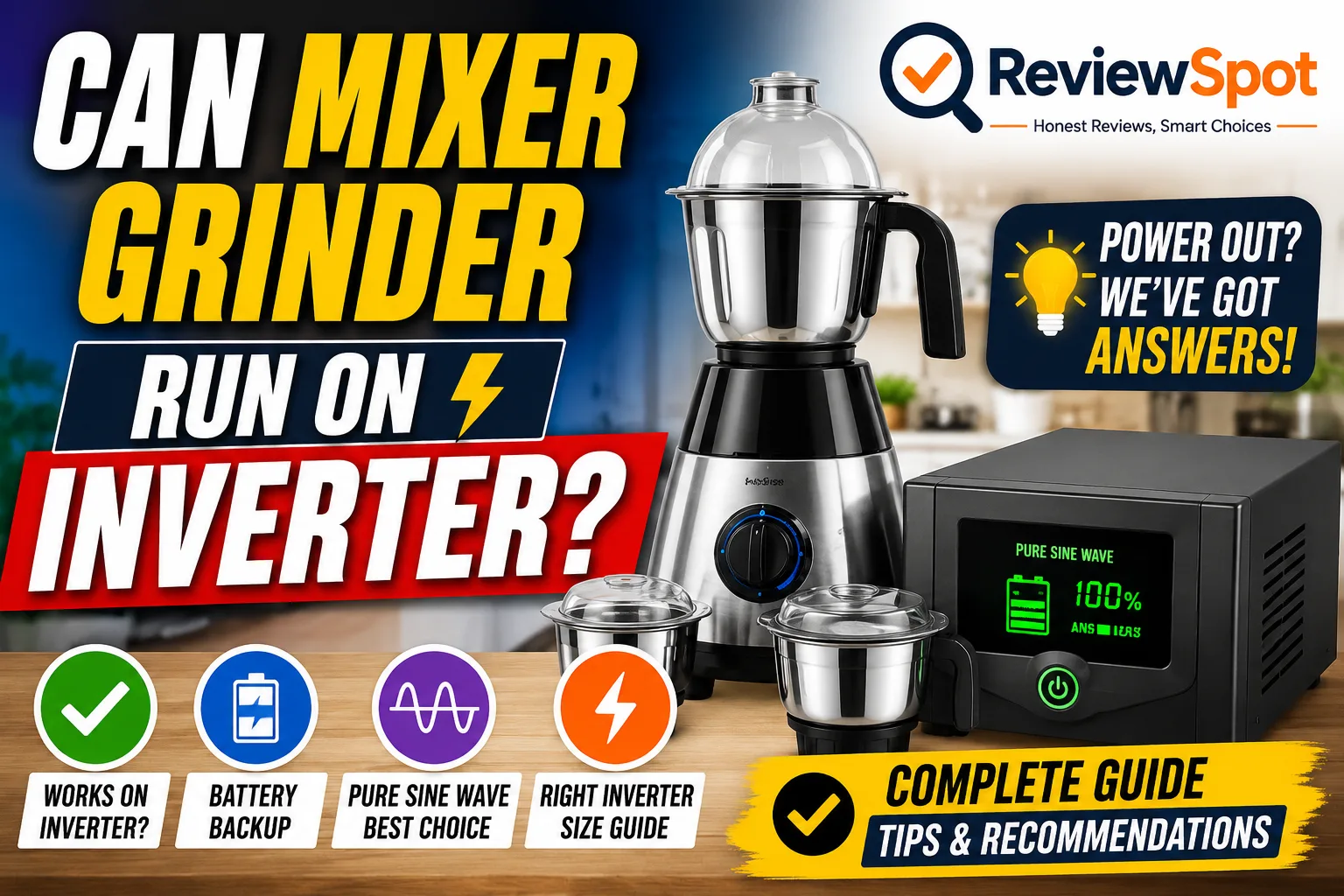 Can Mixer Grinder Run on Inverter
