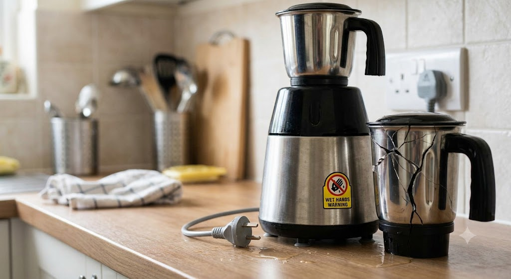 Cracked mixer grinder jar that should not