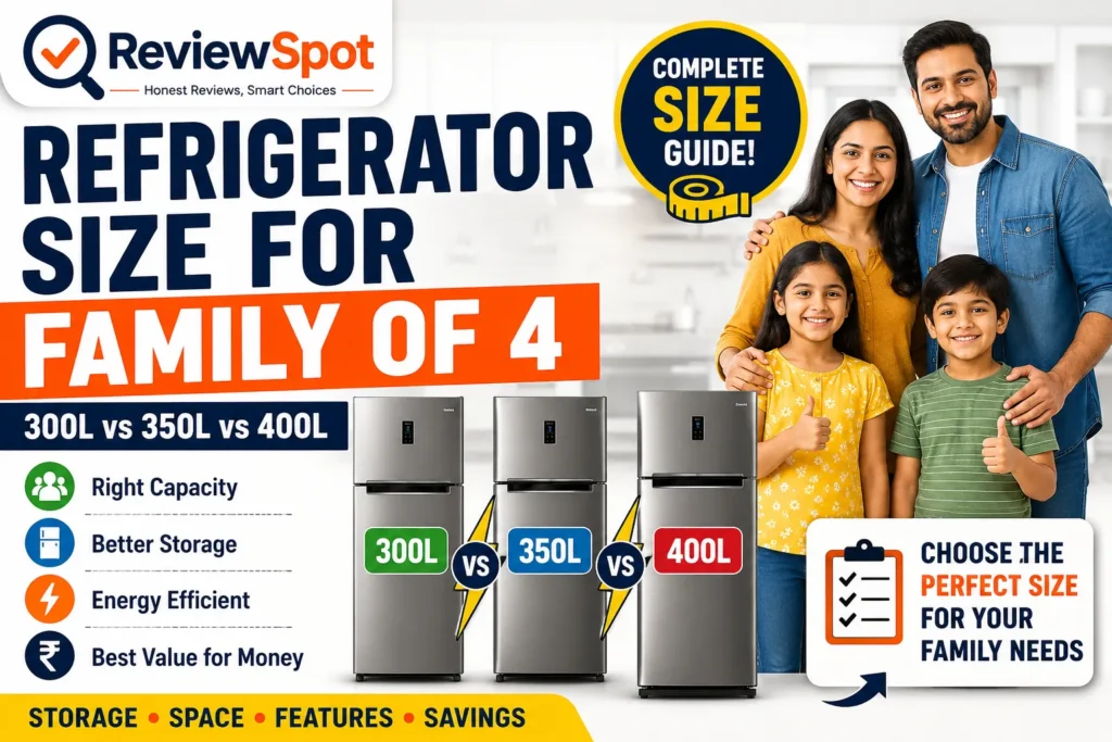 Best Refrigerator Size for Family of 4: Choose the Right Capacity (300L, 350L or 400L?)