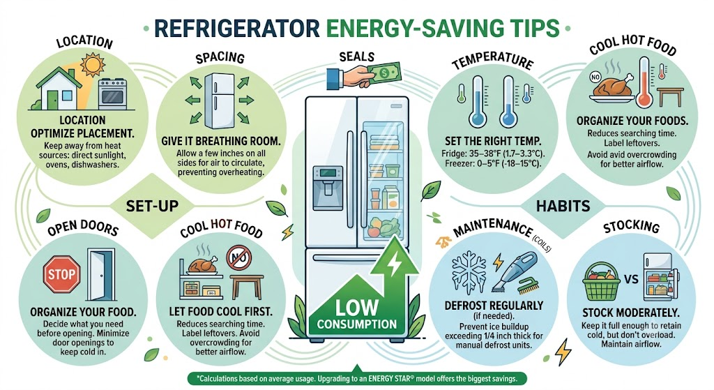 Tips to Reduce Refrigerator Electricity Consumption