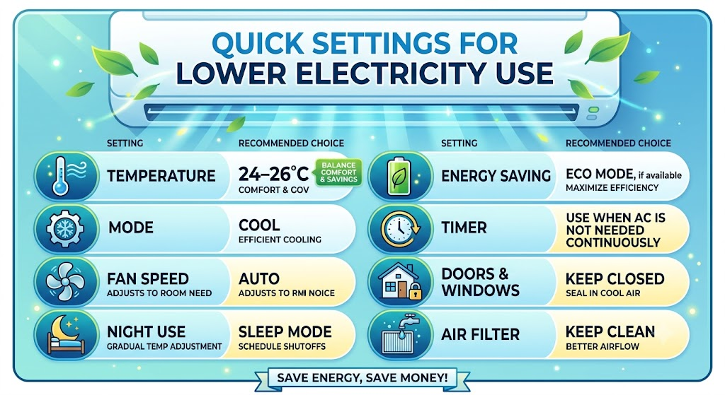 Best AC Settings to Reduce Electricity Consumption - Reviewspot.co.in