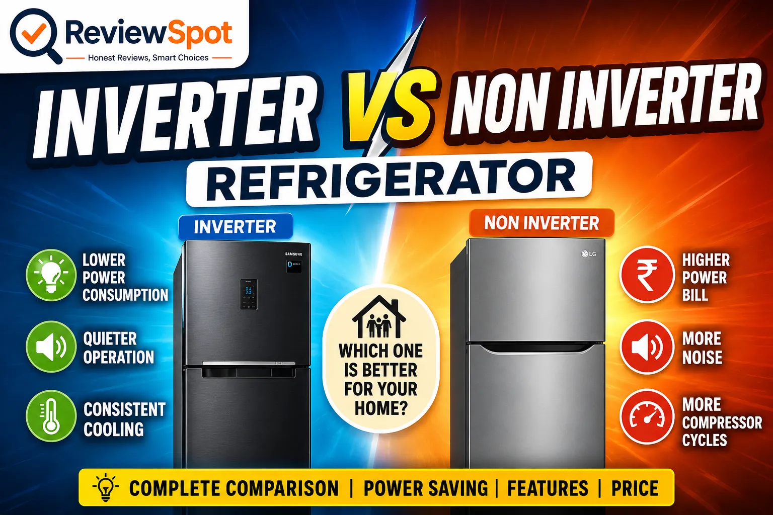 Inverter vs Non Inverter Refrigerator