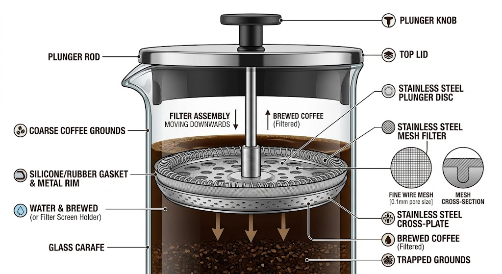 French press filter